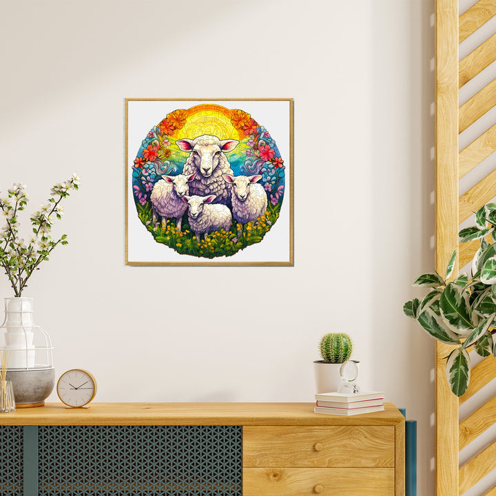 Mandala Sheep Wooden Jigsaw Puzzle