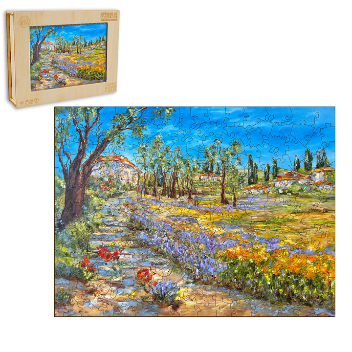 Spring in Provence Wooden Jigsaw Puzzle -- By Artist Diana Malivani