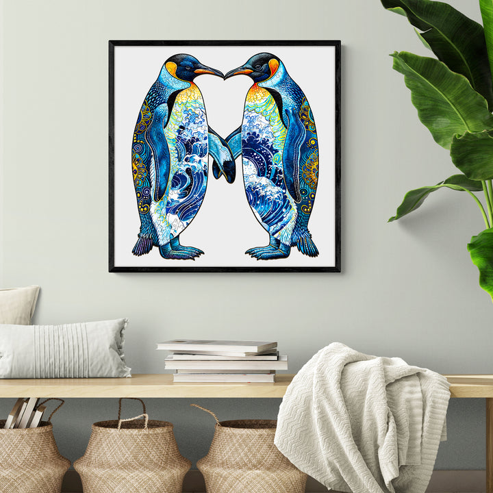 Couple Penguins Wooden Jigsaw Puzzle