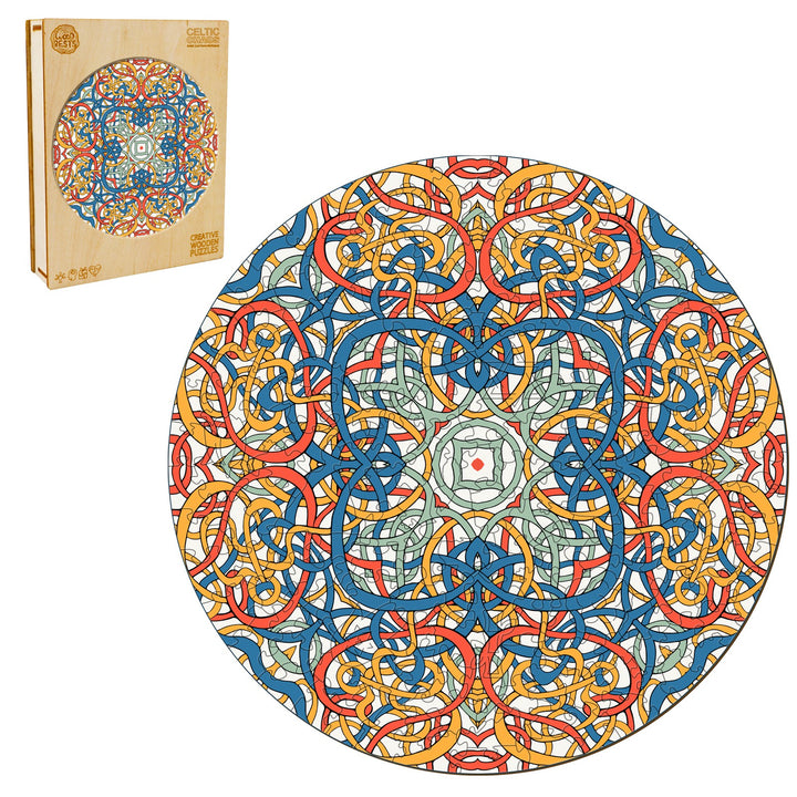 Mandala Celtic Chaos art by Lori Anne McKague featuring intricate doodle patterns in vibrant colors.