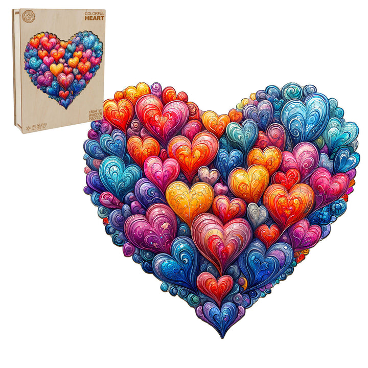 Colorful heart Wooden Jigsaw Puzzle
