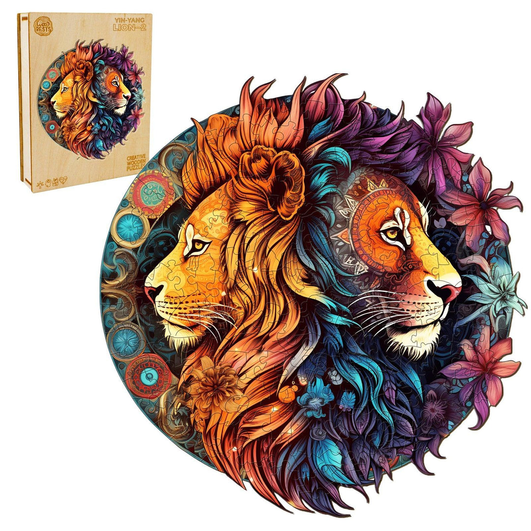 Yin-Yang Lion 2 Wooden Jigsaw Puzzle