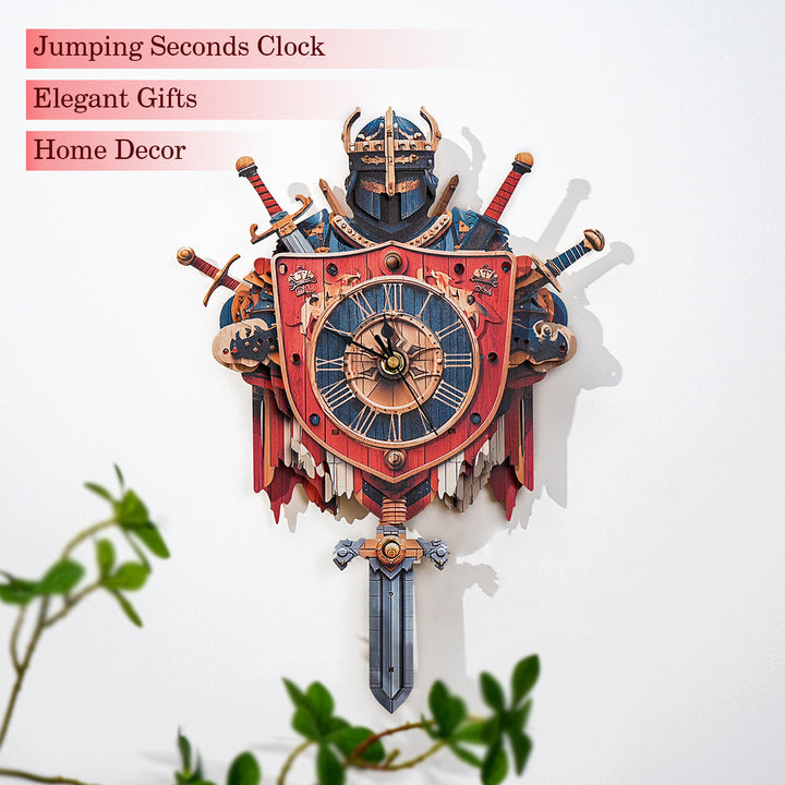 Knight – DIY Wooden Clock, 3D Puzzle Craft Kit