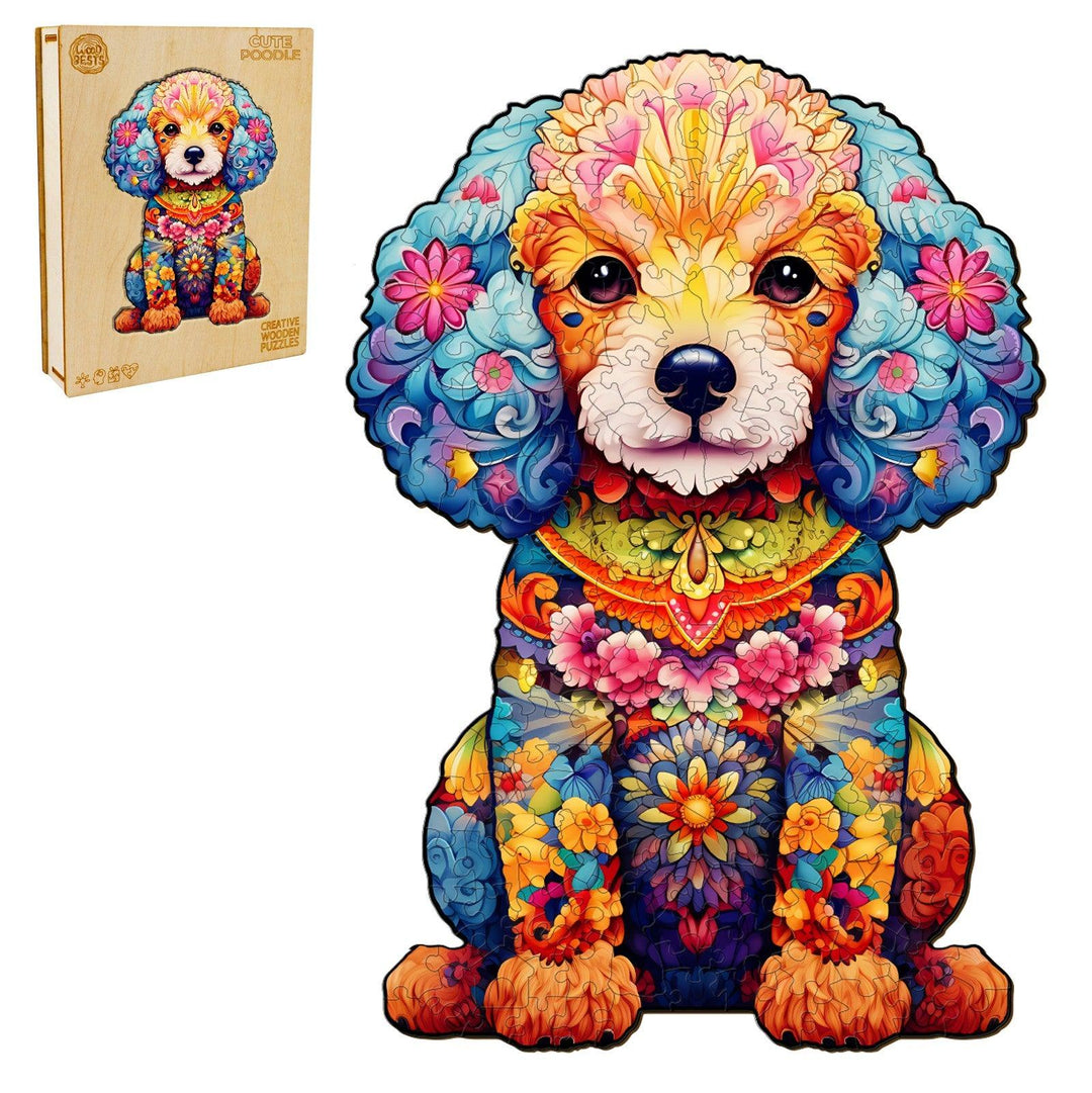 Cute Poodle Wooden Jigsaw Puzzle