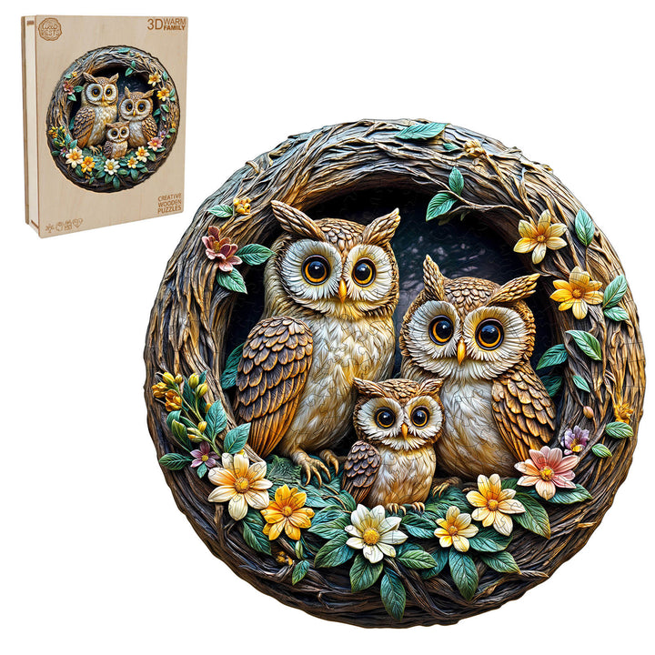 3D warm family Wooden Jigsaw Puzzle