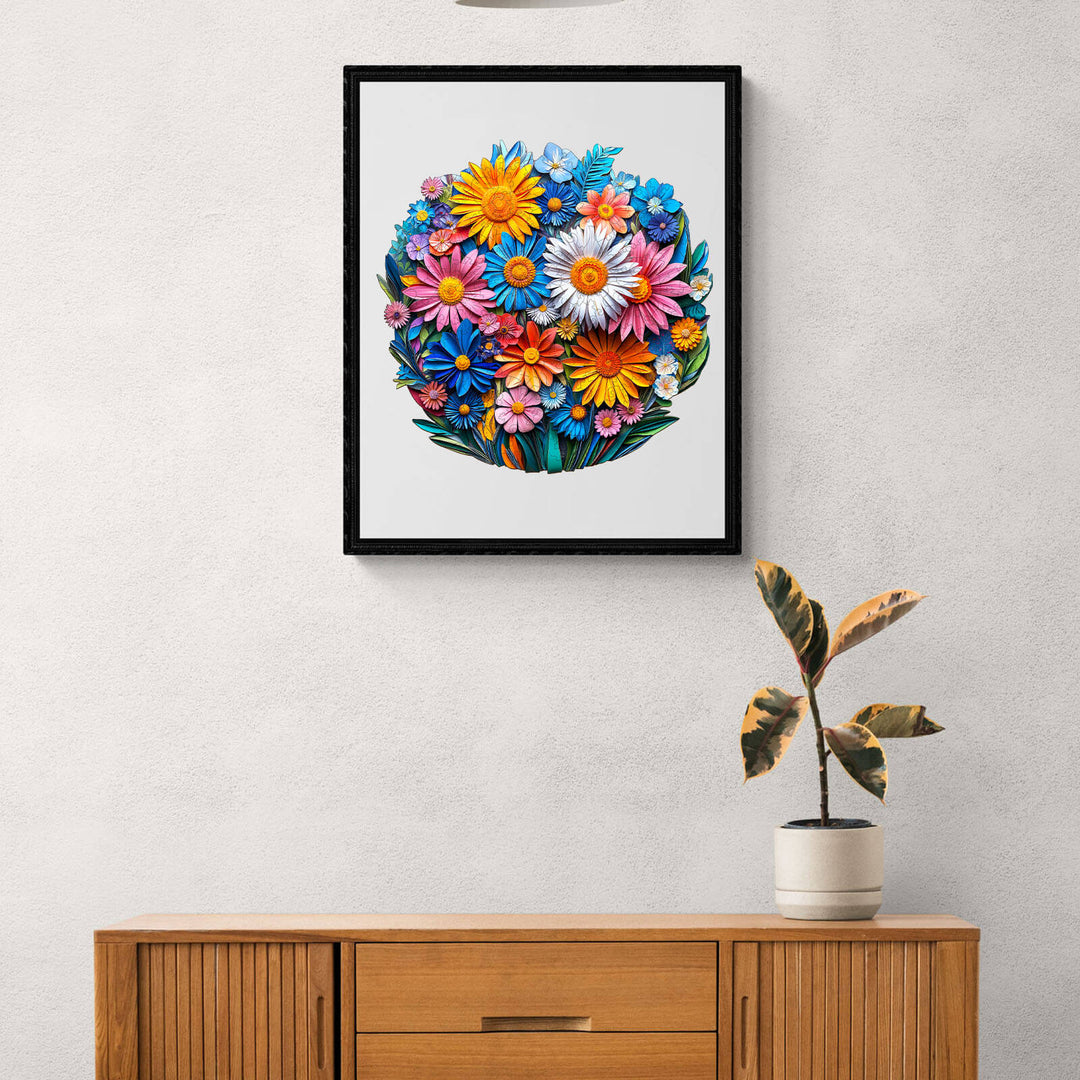 Paper flower Wooden Jigsaw Puzzle