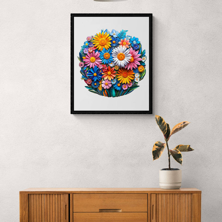 Paper flower Wooden Jigsaw Puzzle