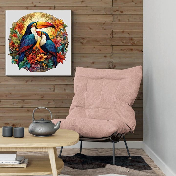 Colorful Toucans Wooden Jigsaw Puzzle
