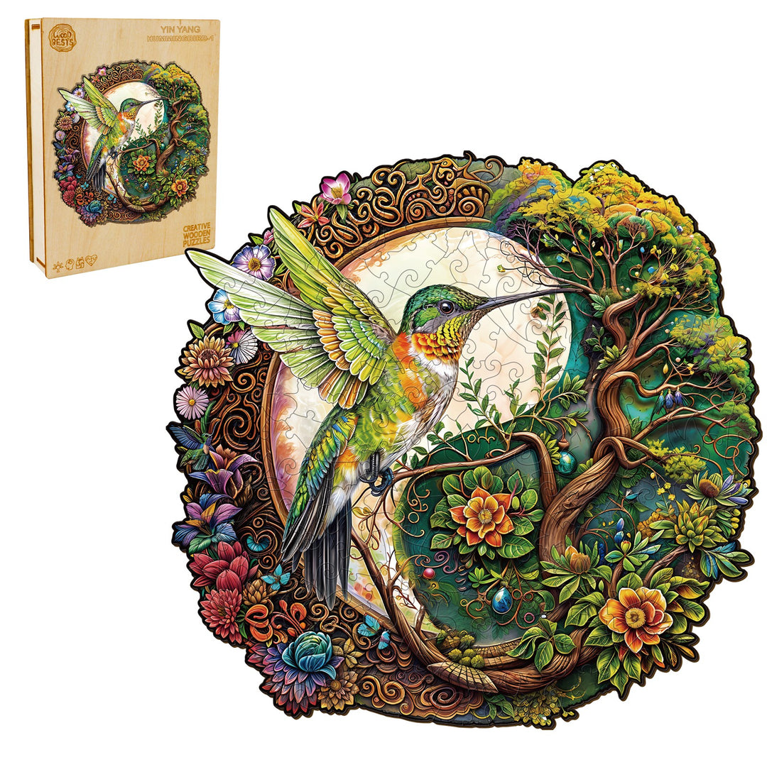 Yin Yang Hummingbird-1 Wooden Jigsaw Puzzle