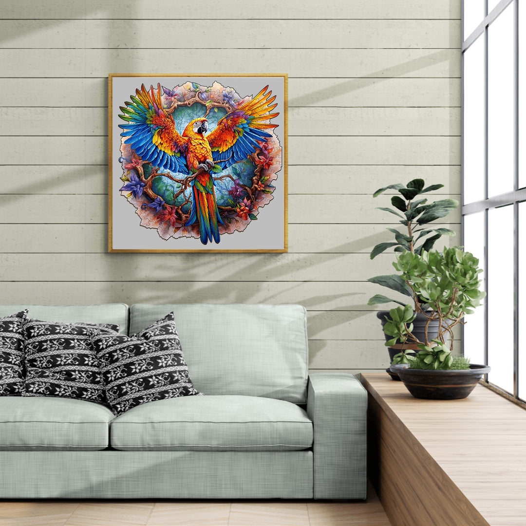 Lively Parrot Wooden Jigsaw Puzzle