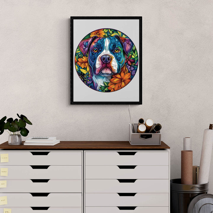 Blooming Loyalty dog Wooden Jigsaw Puzzle