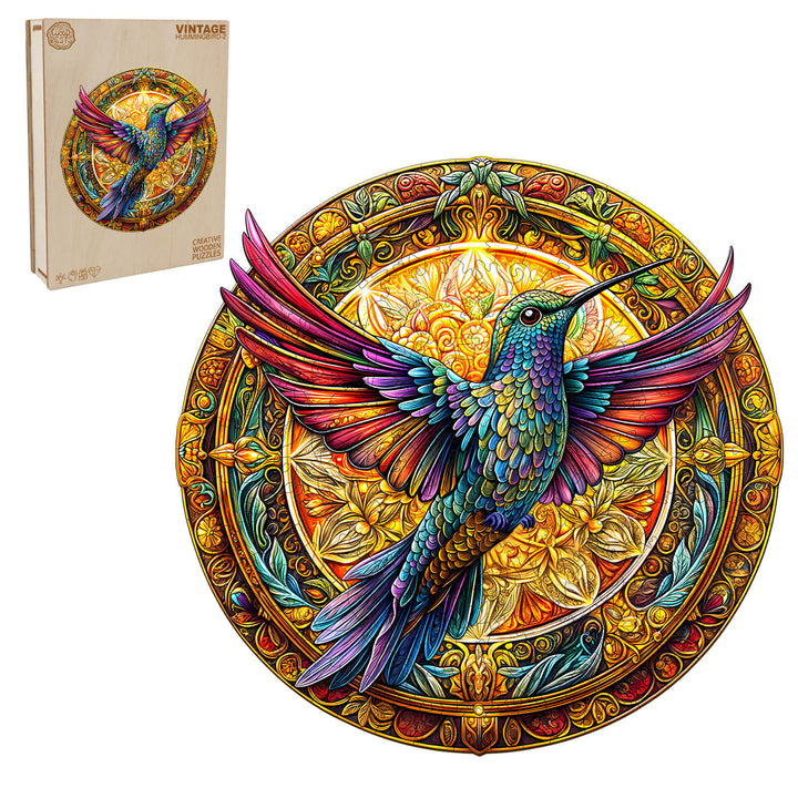 Puzzle en bois vintage colibri-2