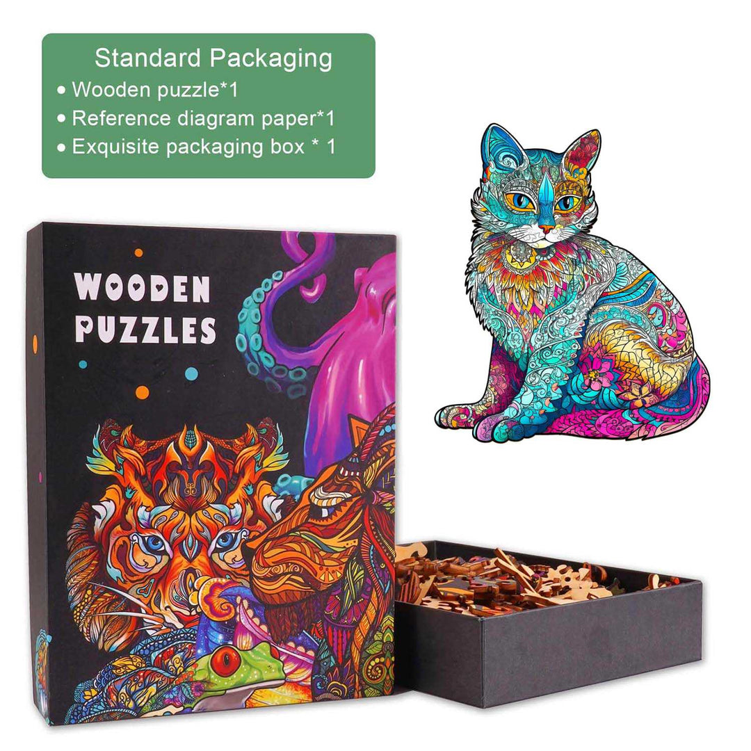 Elegant Cat Wooden Jigsaw Puzzle