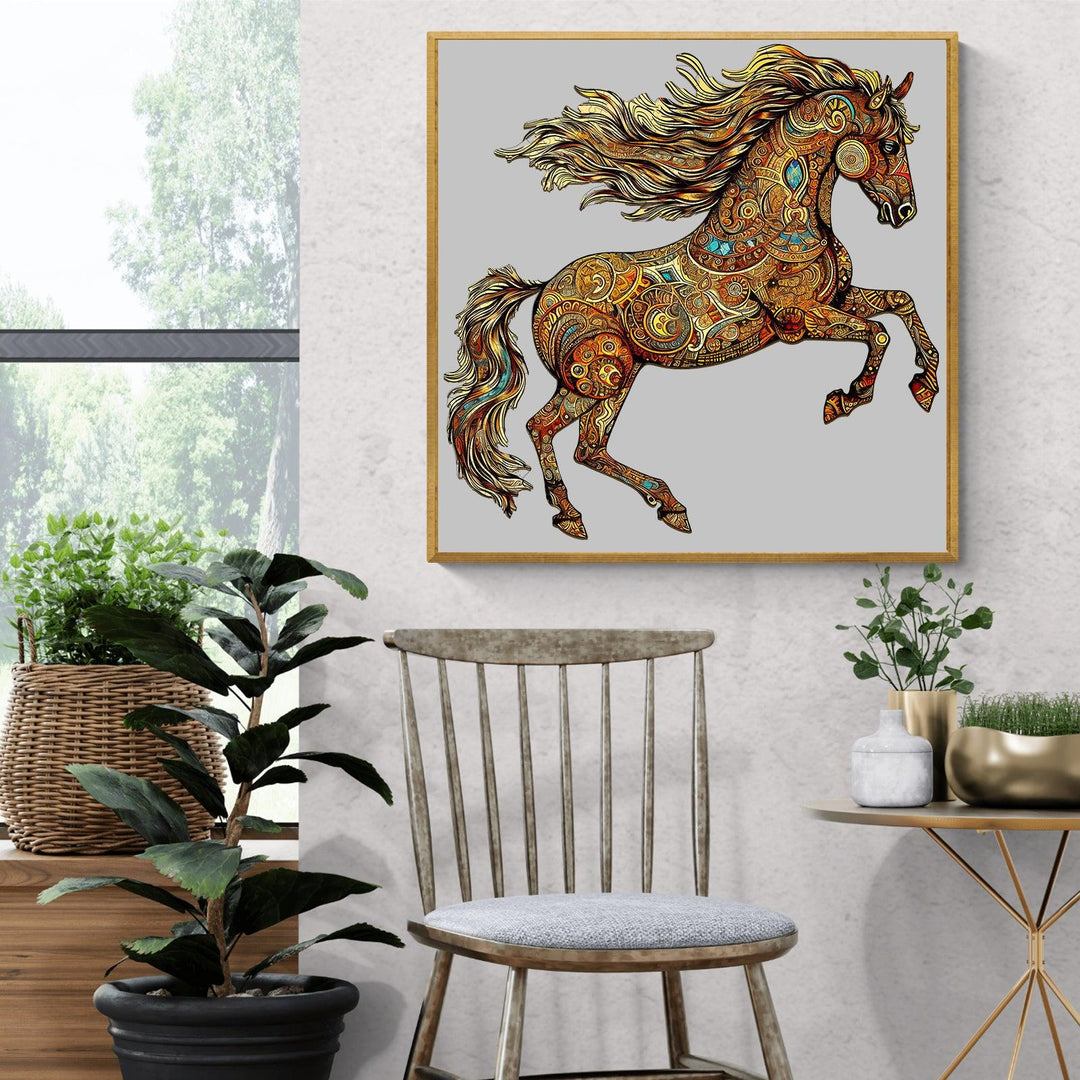 Galloping Horse Wooden Jigsaw Puzzle