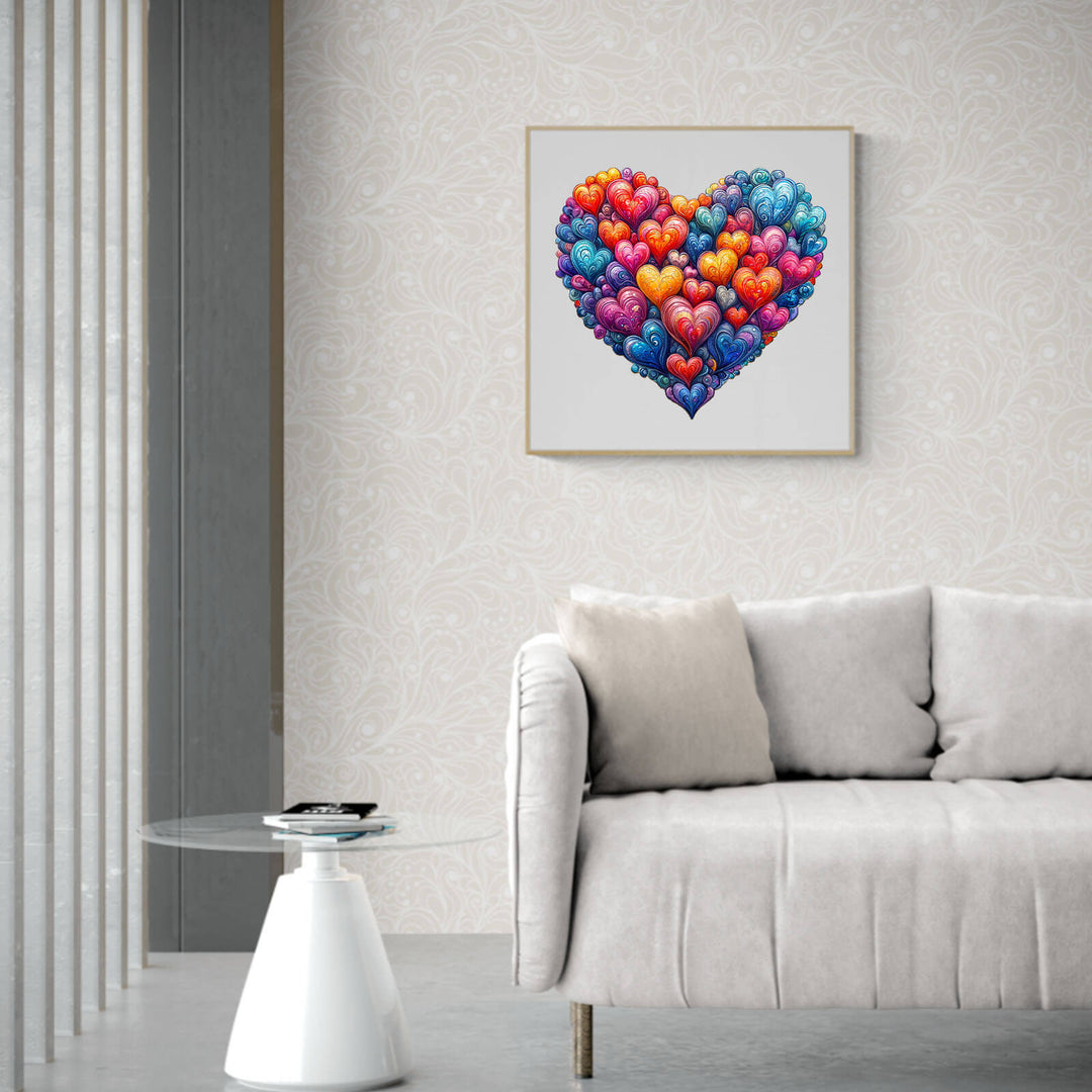 Colorful heart Wooden Jigsaw Puzzle