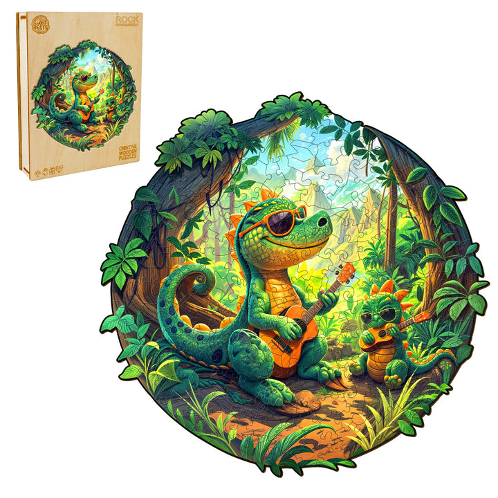 Rock Dinosaur-1 Wooden Jigsaw Puzzle