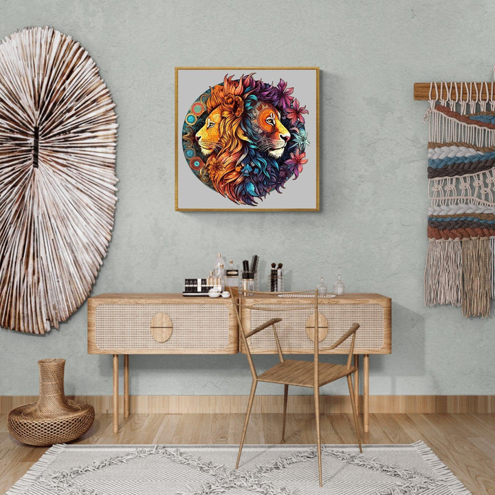 Yin-Yang Lion 2 Wooden Jigsaw Puzzle
