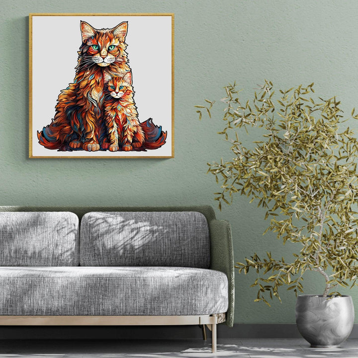 Maine Coon Family Wooden Jigsaw Puzzle