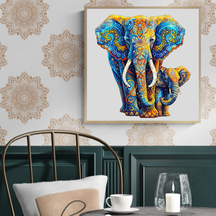 Elephant Family-2 Wooden Jigsaw Puzzle