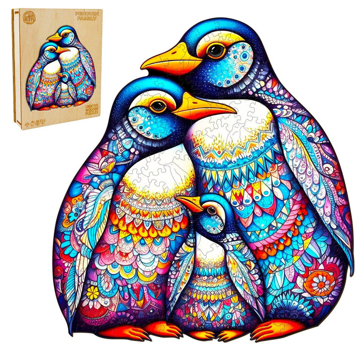 Penguin Family - 2 Wooden Jigsaw Puzzle