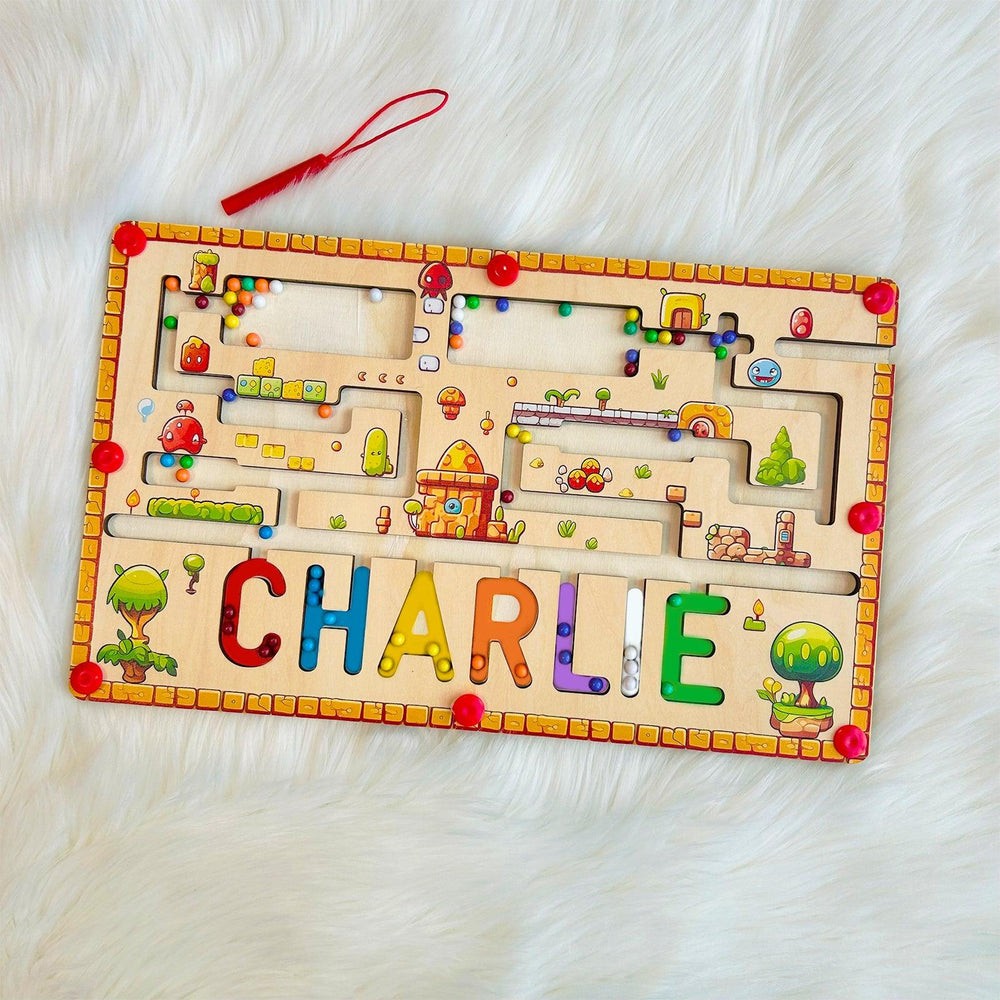 Personalized Baby Name Magnetic Maze Puzzle - Forest
