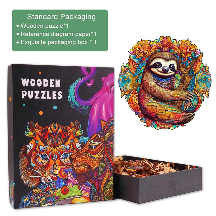 Happy Sloth Wooden Jigsaw Puzzle