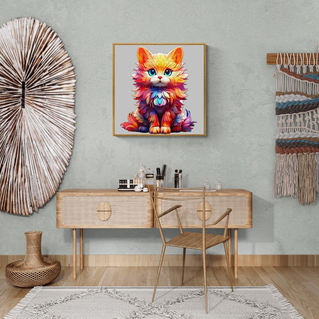 Docile Cat Wooden Jigsaw Puzzle