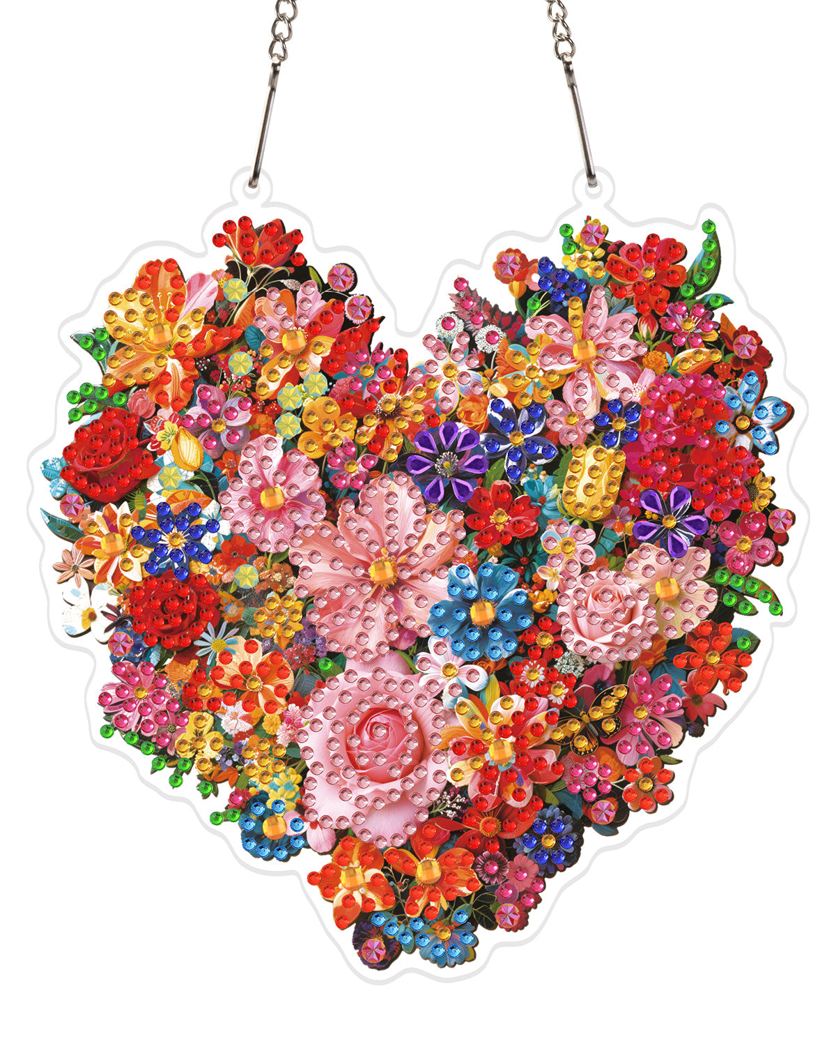 WOODBESTS | Acrylic Jigsaw Puzzle Suncatcher - Blooming Heart