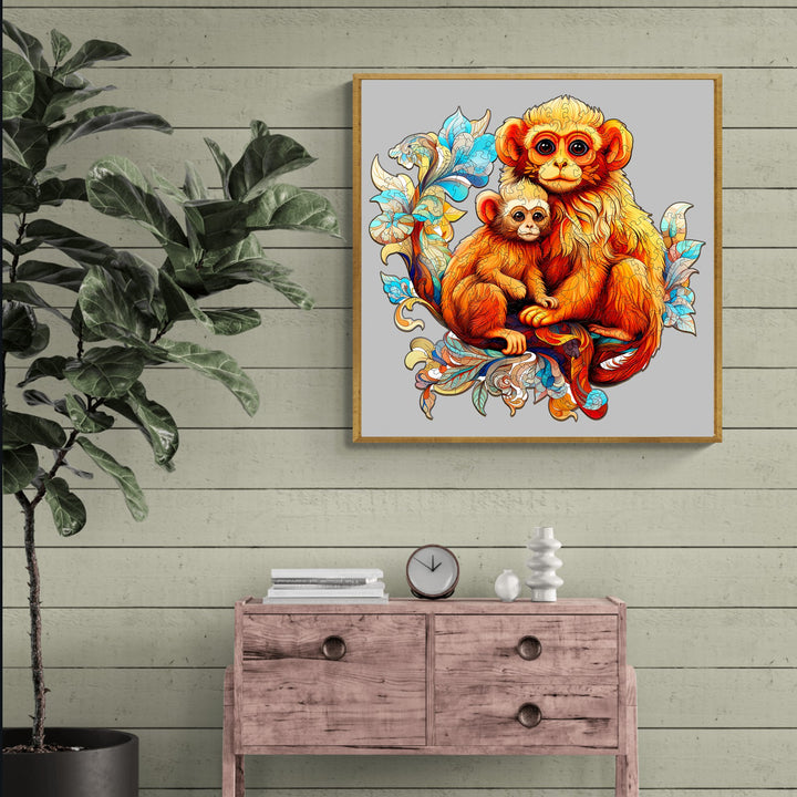Rhinopithecus Family-1 Wooden Jigsaw Puzzle