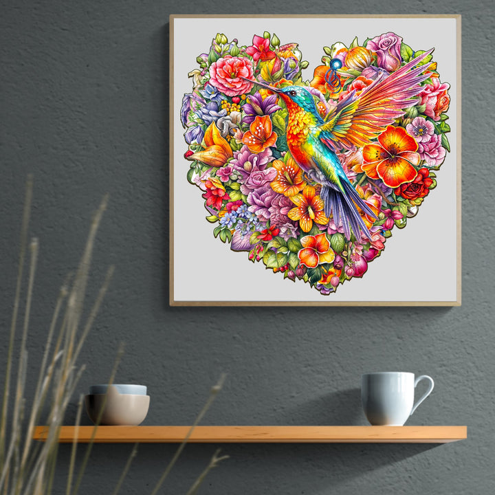 Hummingbird and Flower Wooden Jigsaw Puzzle