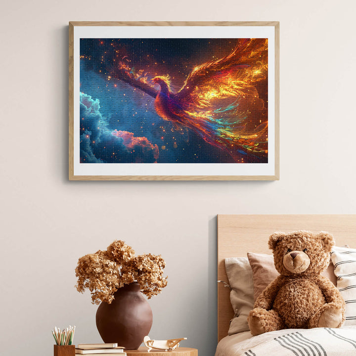 Phoenix Nirvana 500/1000 piece puzzle artwork, colorful phoenix design, home decor, jigsaw puzzle theme