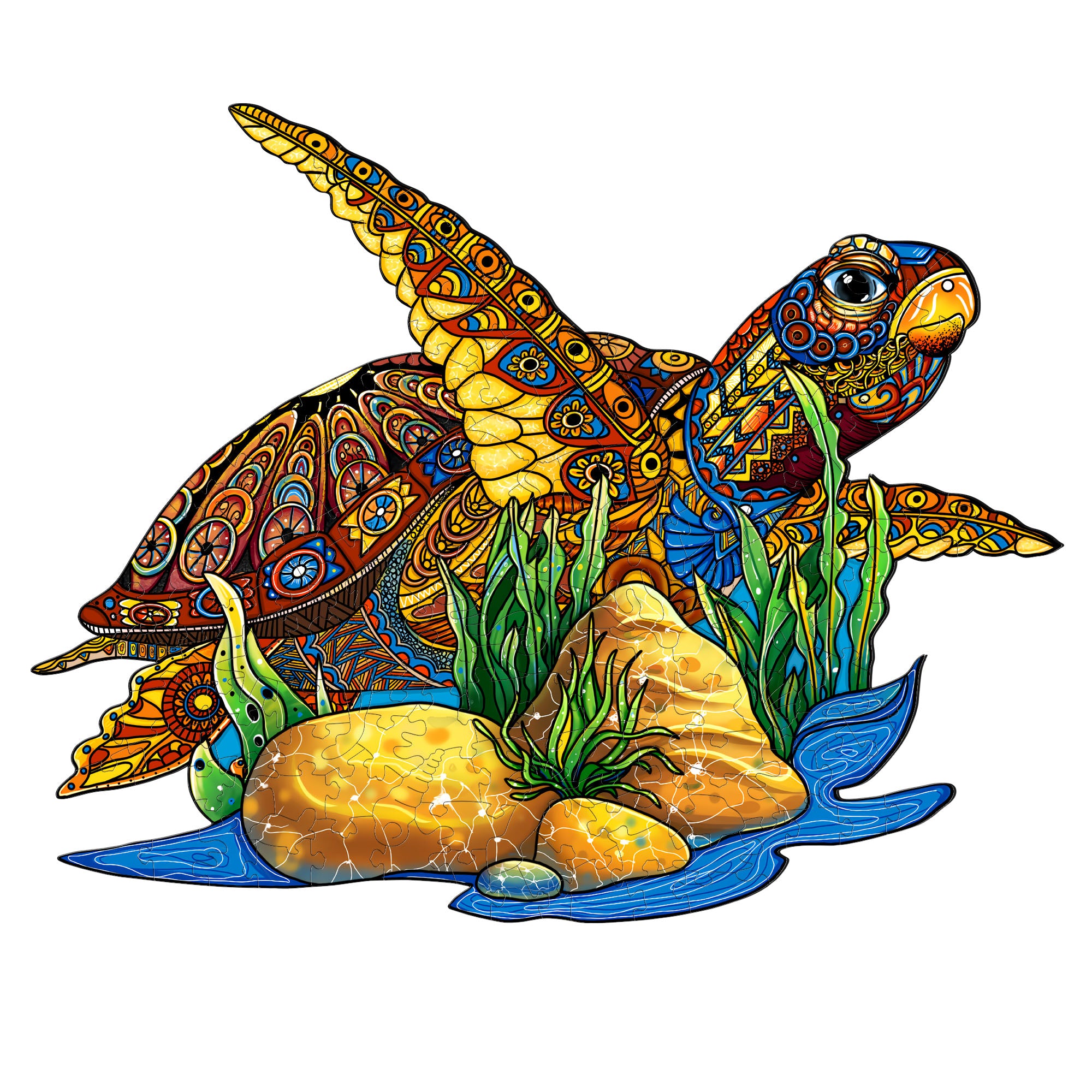 Free Sea Turtle Wooden Puzzle Unique Fun Challenging Animal Puzzles 