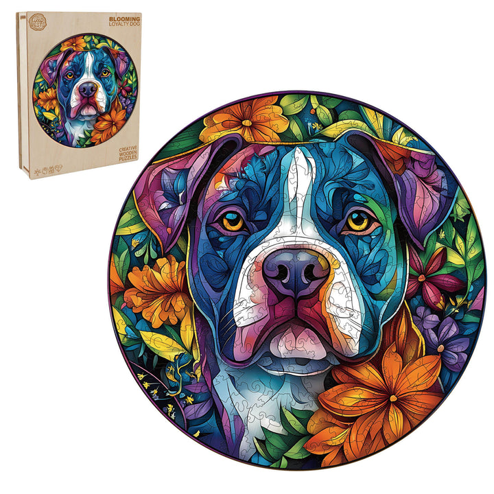 Blooming Loyalty dog Wooden Jigsaw Puzzle