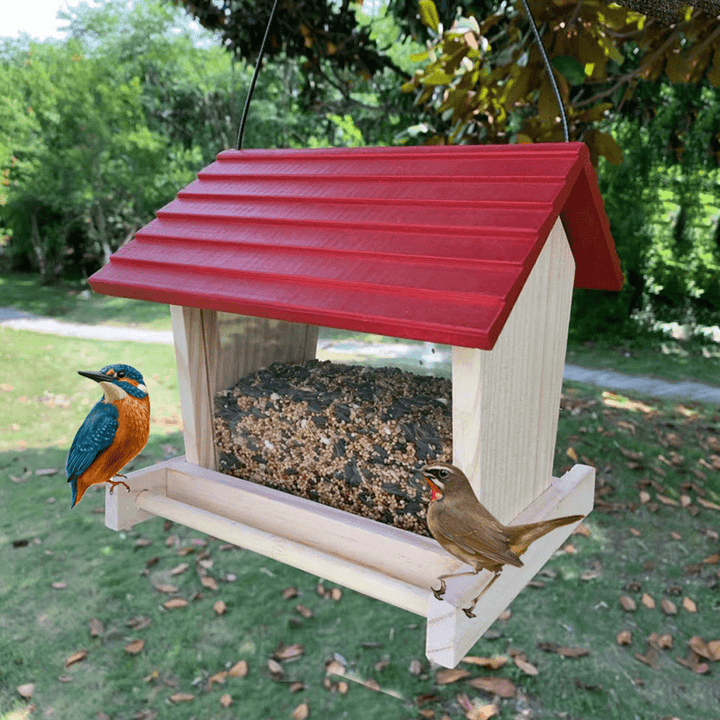 Mangeoire à oiseaux suspendue en bois, imperméable