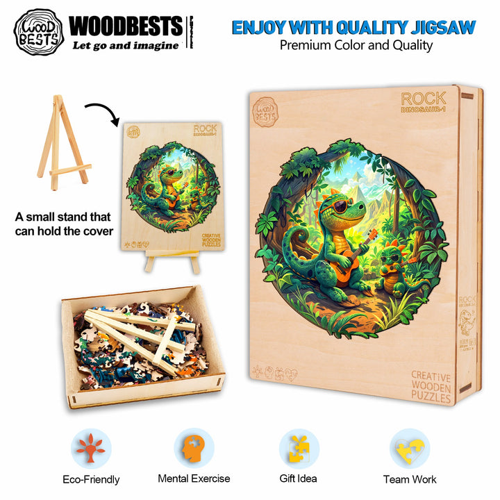 Rock Dinosaur-1 Wooden Jigsaw Puzzle
