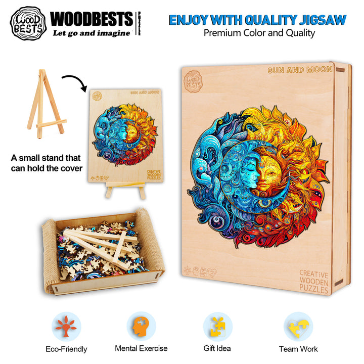 Sun And Moon Wooden Jigsaw Puzzle
