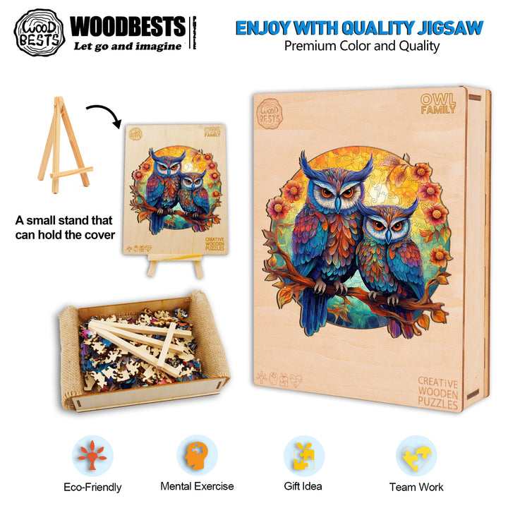 Owl Family Wooden Jigsaw Puzzle