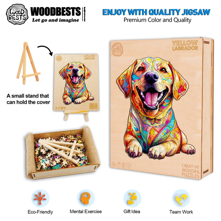 Yellow Labrador Wooden Jigsaw Puzzle