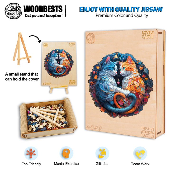 Lovely Cat Wooden Jigsaw Puzzle