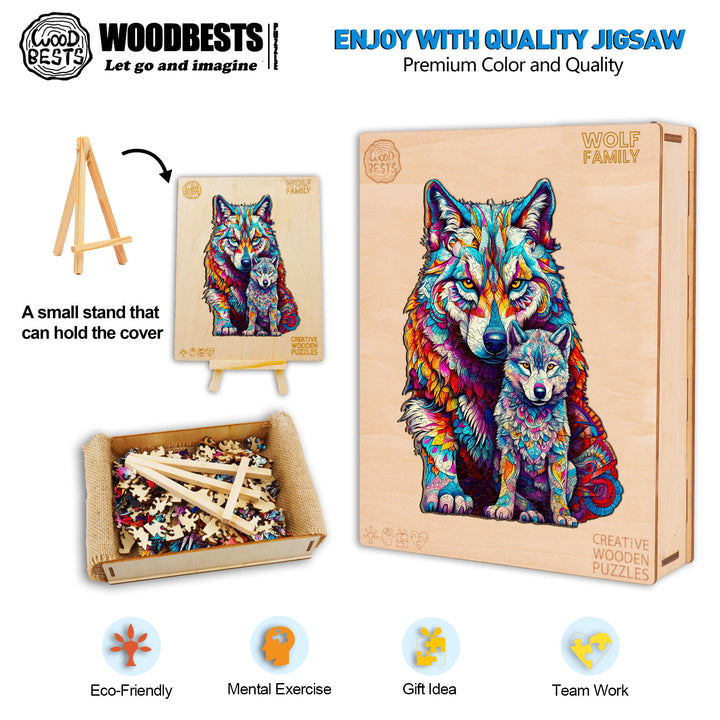Wolf Family Wooden Jigsaw Puzzle