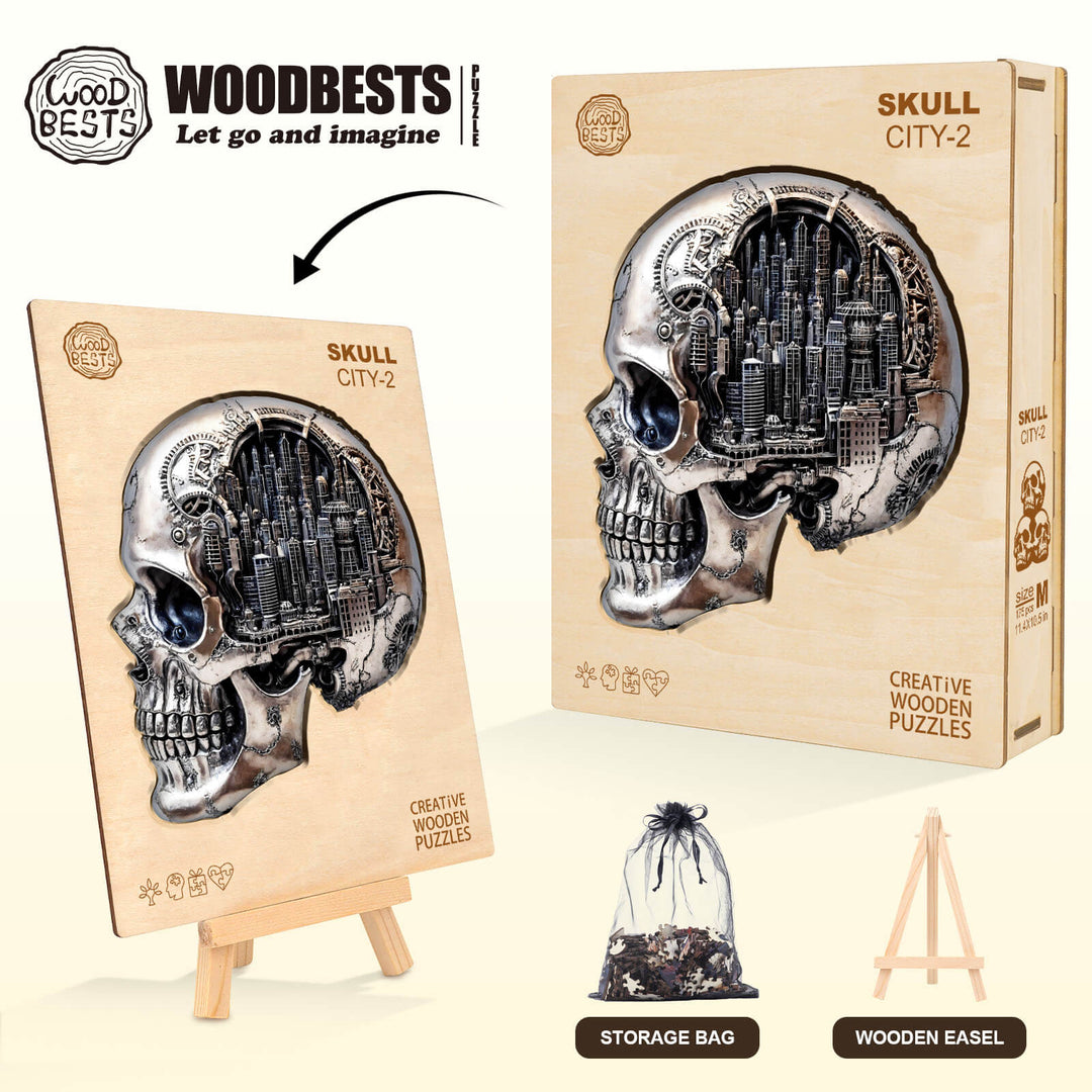 Skull City-2 Wooden Jigsaw Puzzle