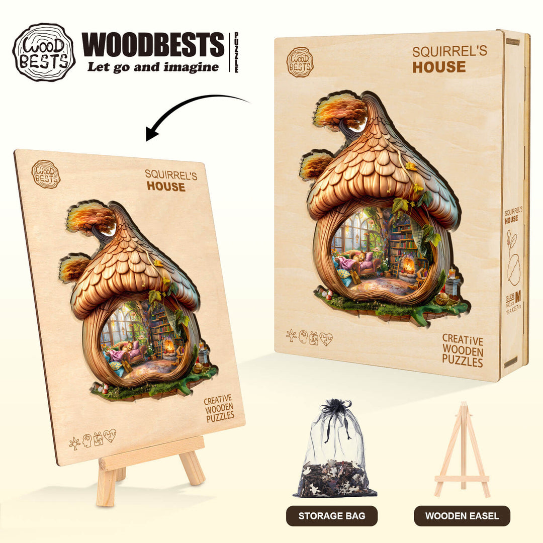 Eichhörnchenhaus Holz-Puzzle