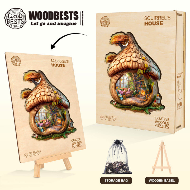Eichhörnchenhaus Holz-Puzzle
