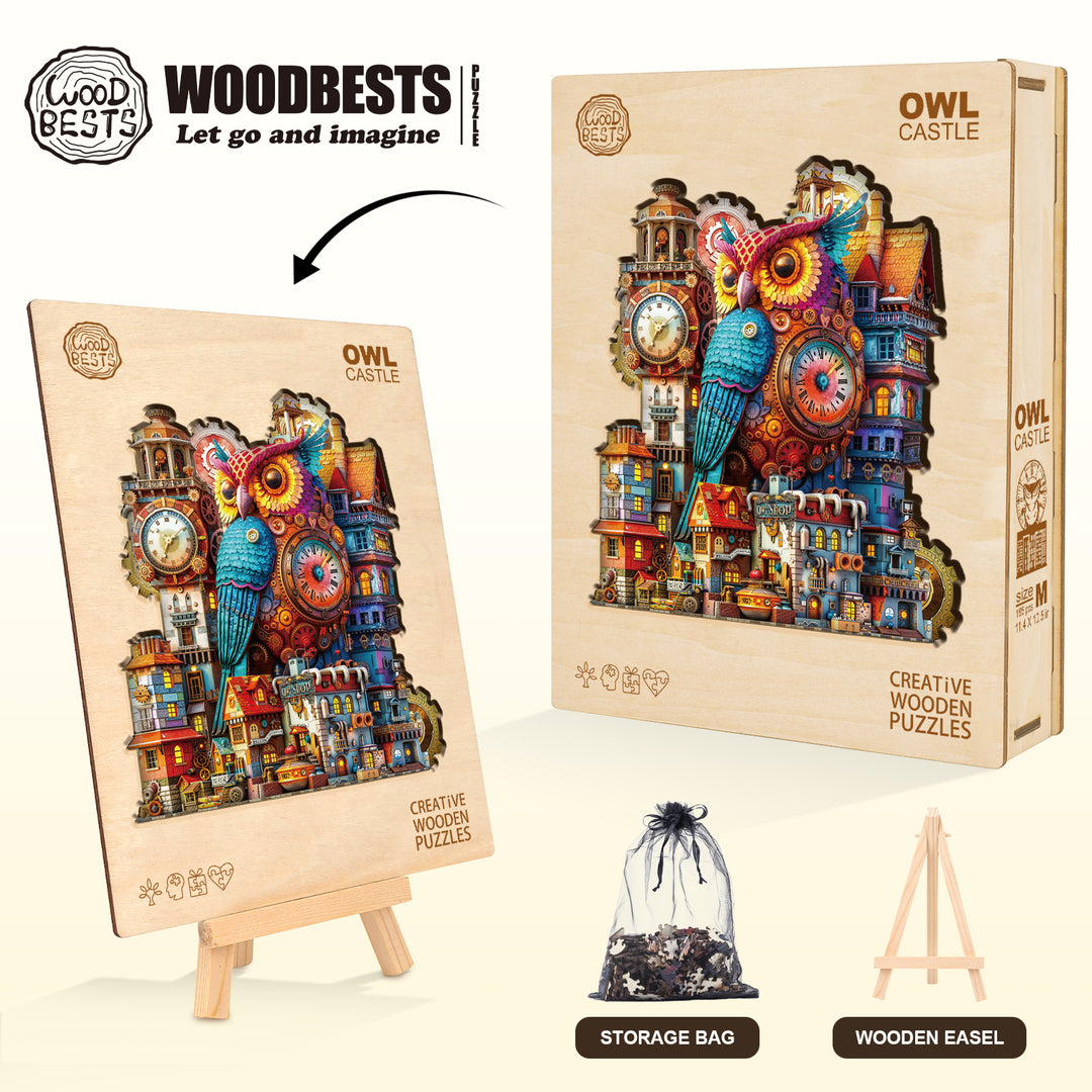 Owl Castle Wooden Jigsaw Puzzle