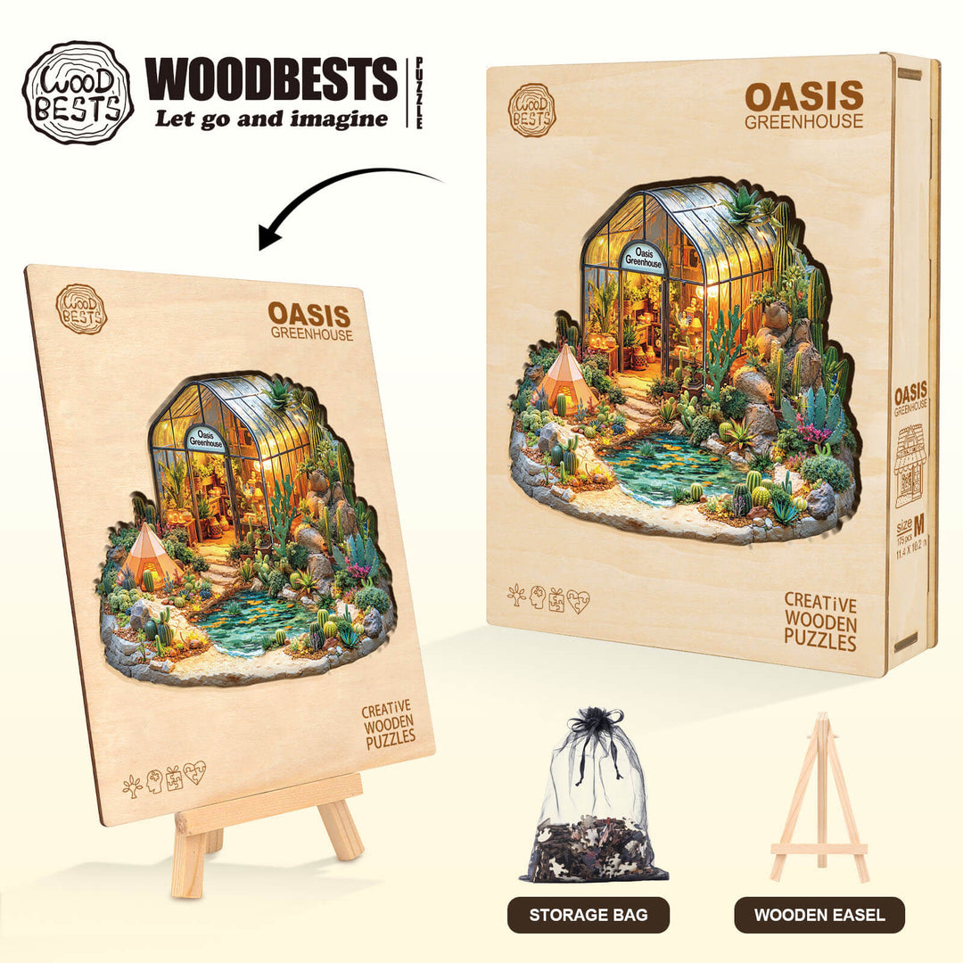 Oasis Greenhouse Wooden Jigsaw Puzzle
