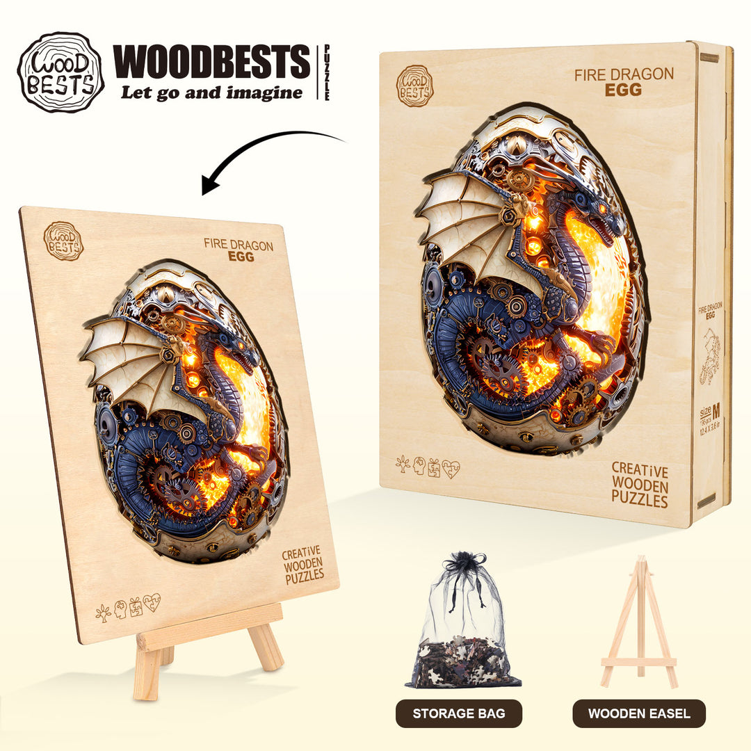 Fire Dragon Egg Wooden Jigsaw Puzzle
