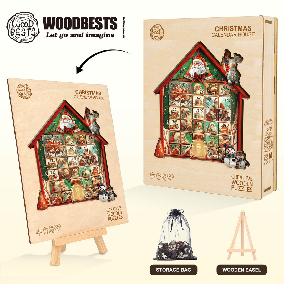 Christmas Calendar House Wooden Jigsaw Puzzle