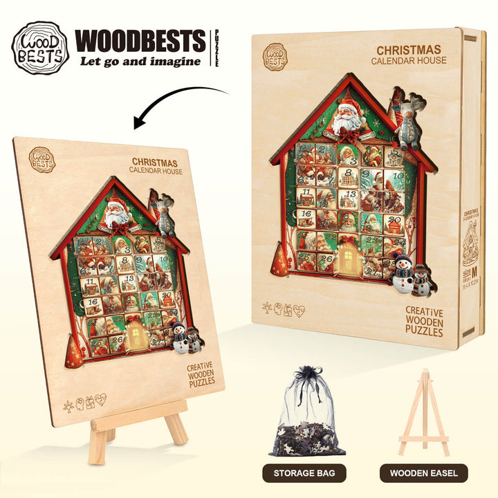 Christmas Calendar House Wooden Jigsaw Puzzle