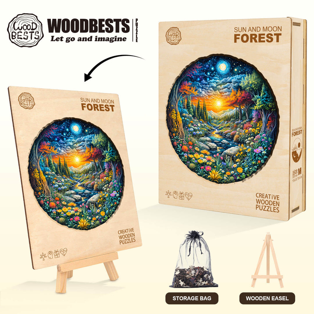 Sonnen- und Mondwald Holzpuzzle