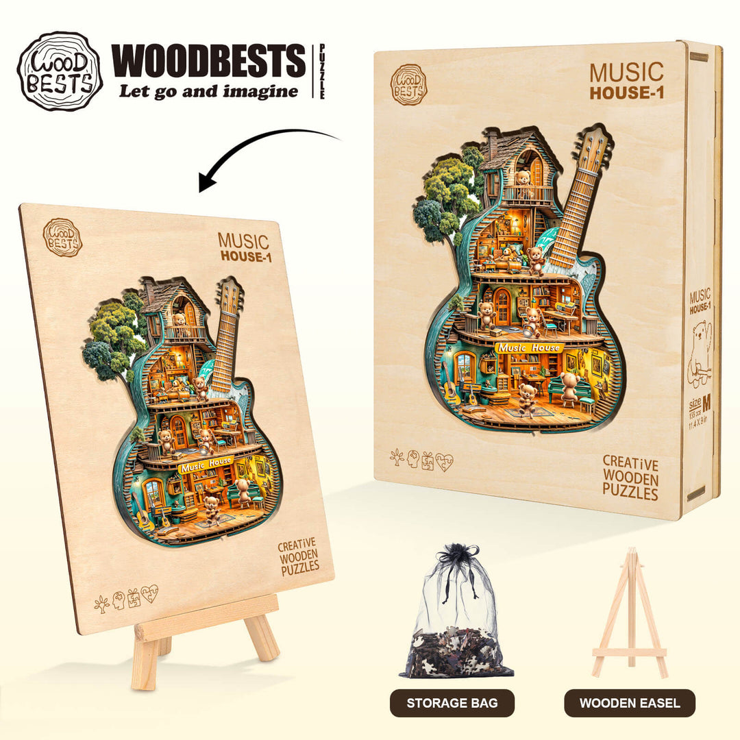 Music House-1 Holz-Puzzlespiel